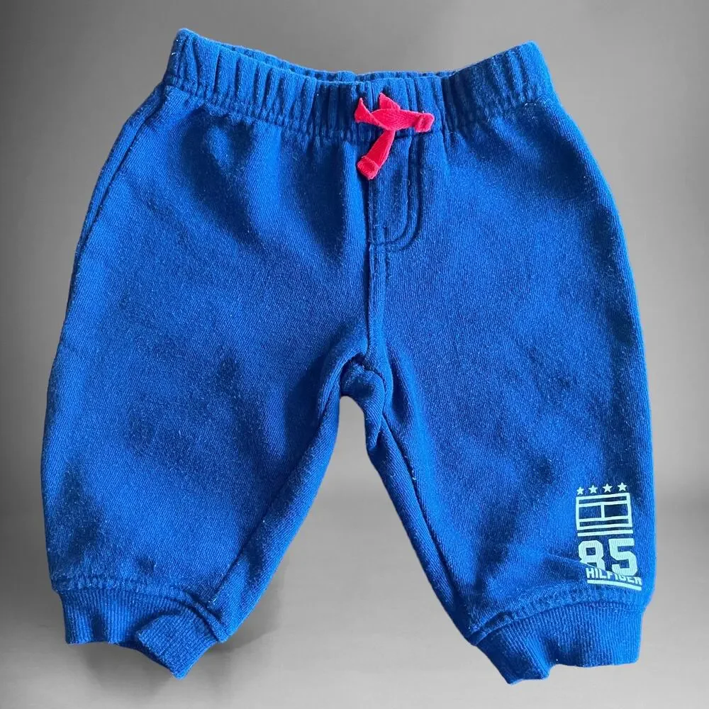 Tommy Hilfiger Baby 6/9m Zip Up Sweatsuit Preppy Academia Full Zip Joggers
